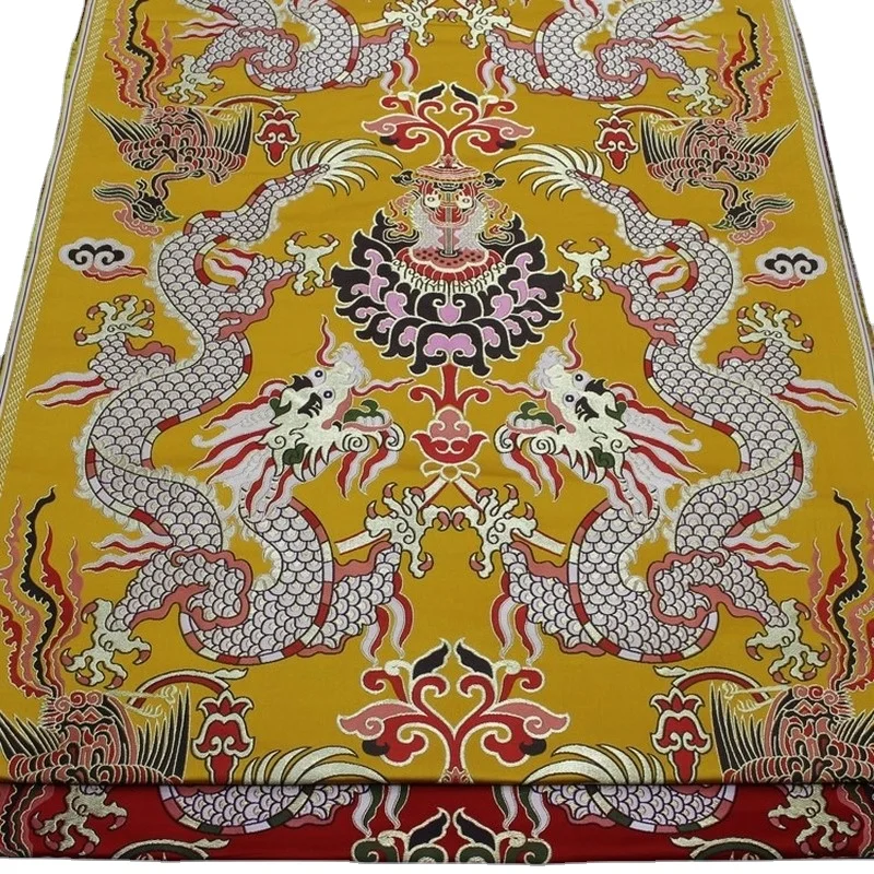 

Wide 28" Chinese Yunjin Dragon Robe Horsewear Dress Qipao Material Trim Cushion Pillow Cloth Jacquard Brocade Silk fabric