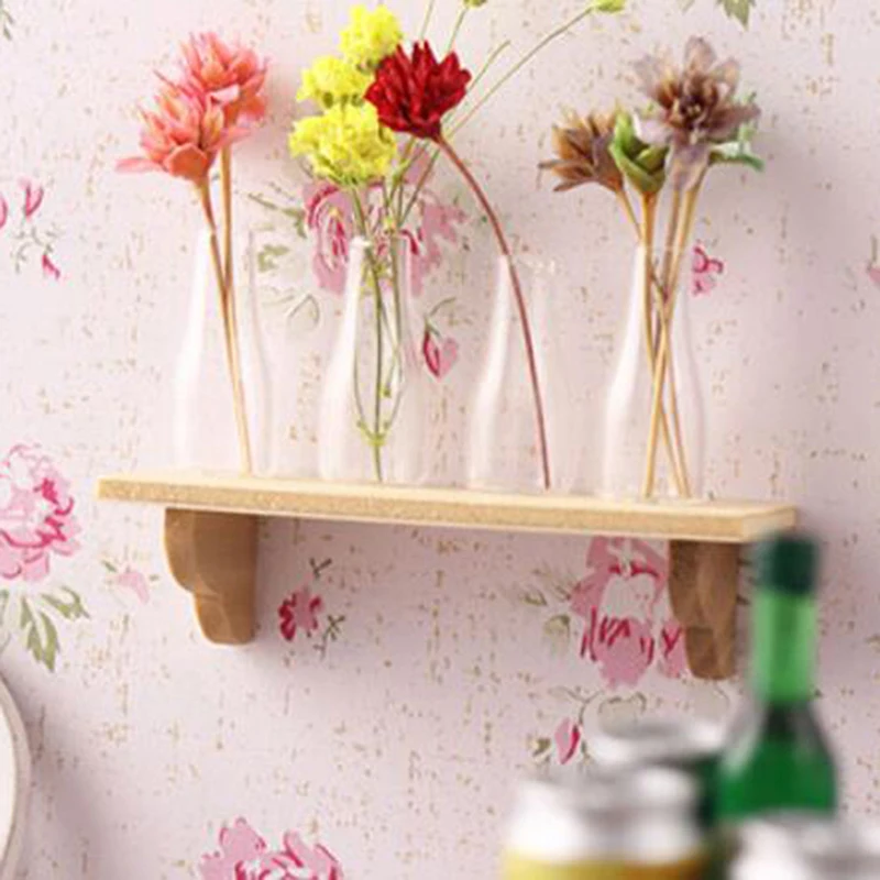 1:12 Doll House  Mini Accessories For Dollhouse Wooden Wall Shelf Wall Shelf Miniature Bathroom Accessory 70*25*19mm