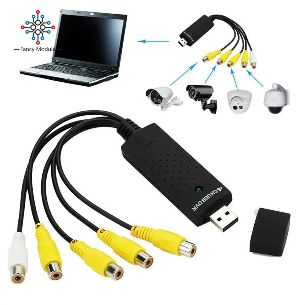 USB 2.0 4CH Audio Capture Adapter 4 Channel CCTV DVR Card For PC Laptop Win7 XP 4CH USB DVR Video Capture Adapter