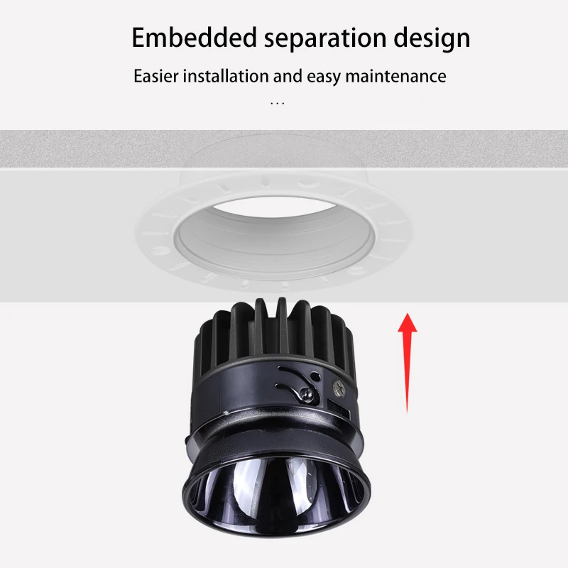 BRGT-LED Frameless Embedded Lights, 7W COB lâmpada do teto, 85-265V, alumínio embutido Downlight, iluminação interior