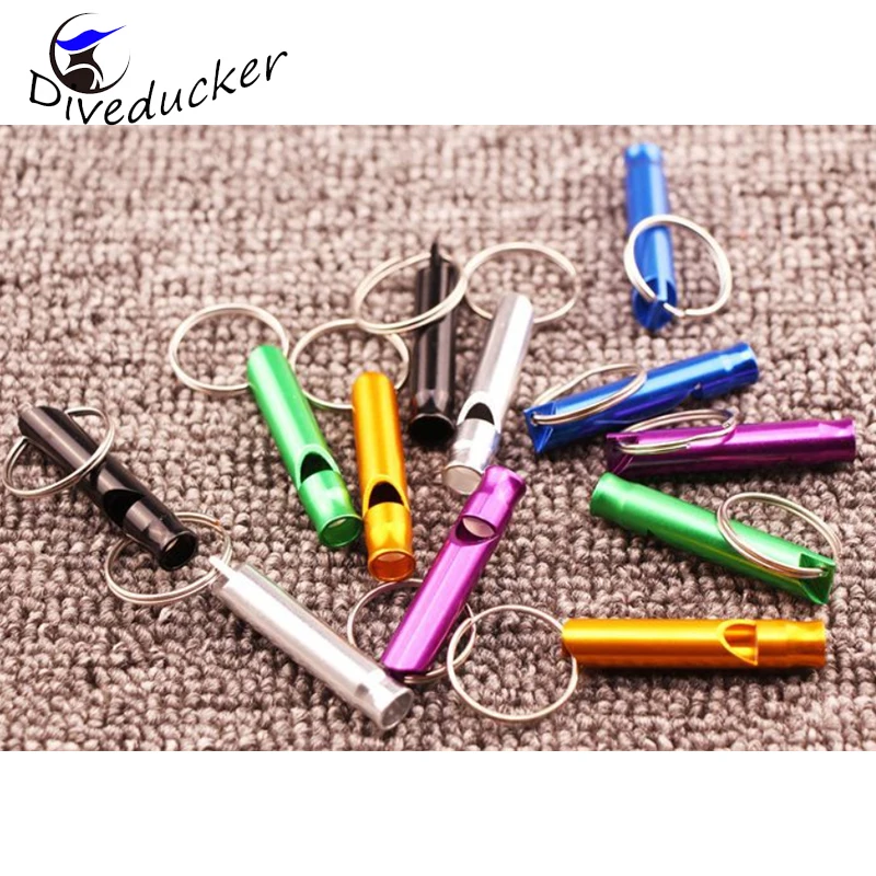 5pc/lot Aluminum Alloy Whistle Dive lifeguard signal whistle dive gear safety whistle minDiving rescue whistle signal wi whistle