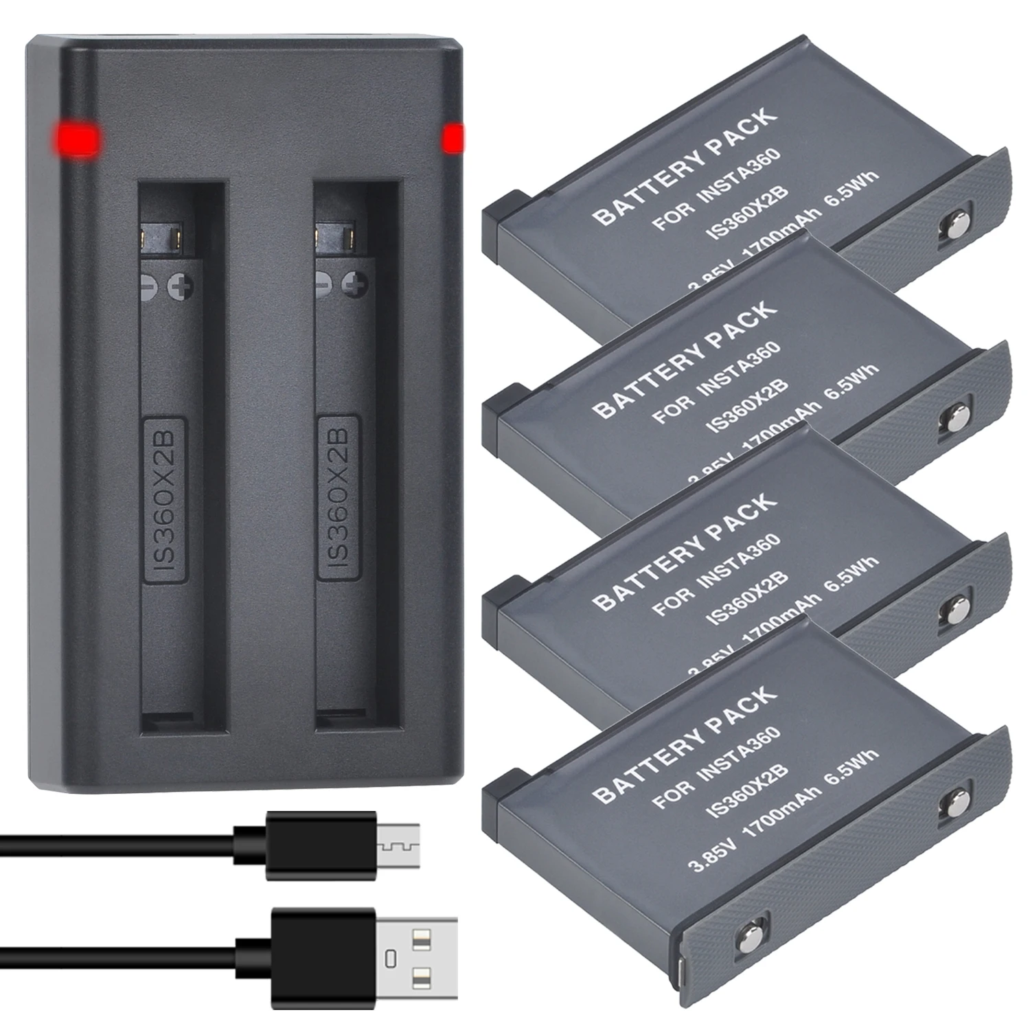 

ONE X2 1700mAh Battery Li-ion Akku + Charger for Original Insta360 ONE X2 Camera