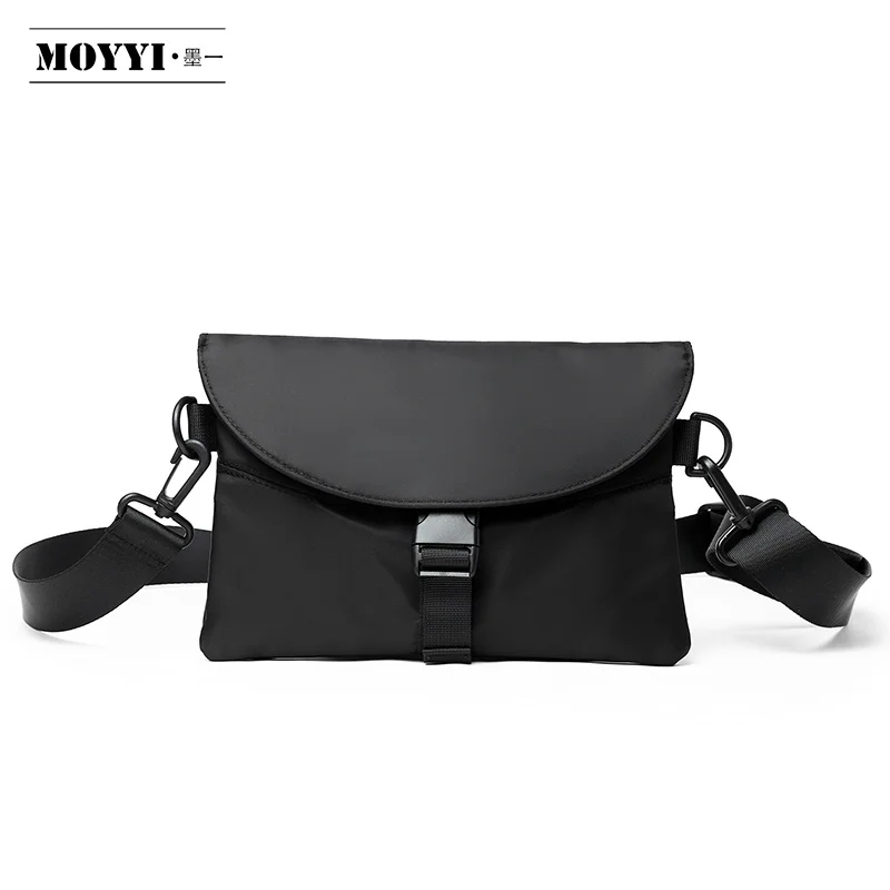 Fashion Trend Men Messenger Bag Pack Nylon Waterproof Casual Men's Shoulder Bag Black Functional Zipper Bag Crossbody for Male