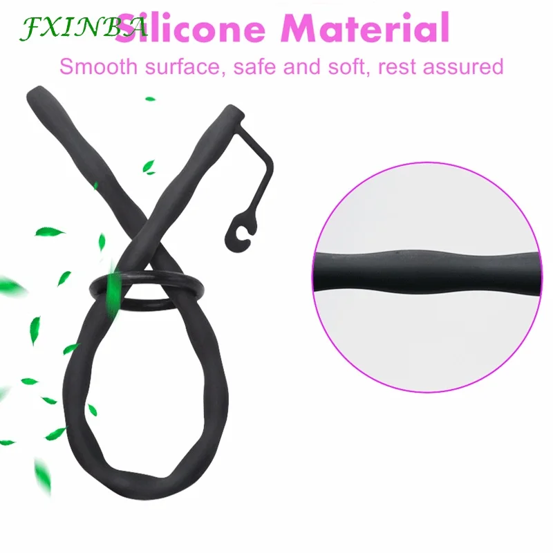 FXINBA Silicone Hollow Urethral Sound Dilator Male Penis Plug Urethra Catheter Stimulator Masturbator Adult Sex Toy For Men