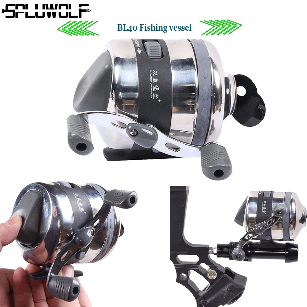 

Large Archery Shooting Fish Wheel Metal Stainless Steel BL40 Slingshot Fishing Wheel W 7# Nylon line