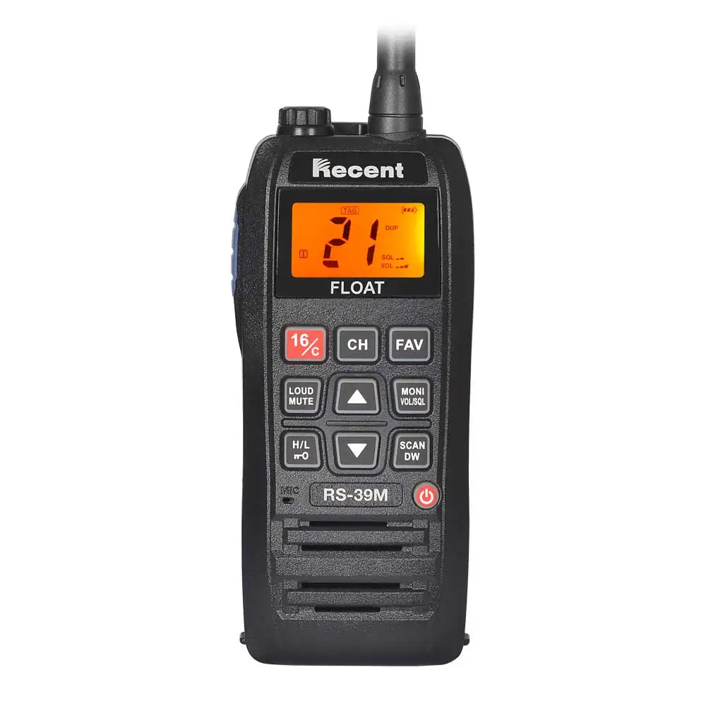 البحرية جهاز الإرسال والاستقبال RS-39M VHF IP-X7 مقاوم للماء جهاز لاسلكي محمول تعويم قارب سفينة الحديث اتجاهين الراديو