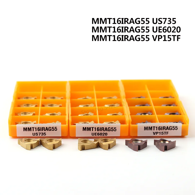 Imagem -04 - Mmt 16ir 16er Ag55 Vp15tf Ue6020 Us735 Rosca Ferramenta de Torneamento Carboneto Inserção Torno Cnc Cortador de Metal Lâmina 11er Ag55 11ir Ag55 Ag55 10 Peças