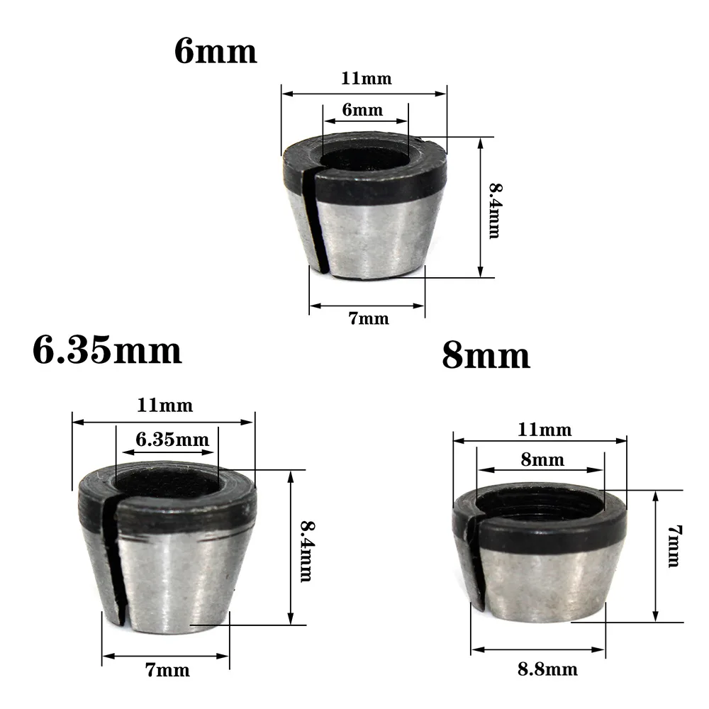 6MM 6.35MM 8MM Woodworking Shank Milling Cutter Collet Chuck Engraving Trimming Milling Cutter For Wood Router Bits