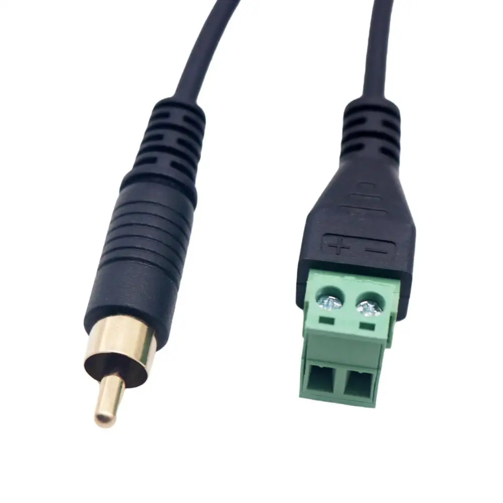 포노 RCA 수 플러그 AV 스크류 터미널 오디오/비디오 스피커 와이어 커넥터, 솔더리스 어댑터 케이블 33cm, 10 개