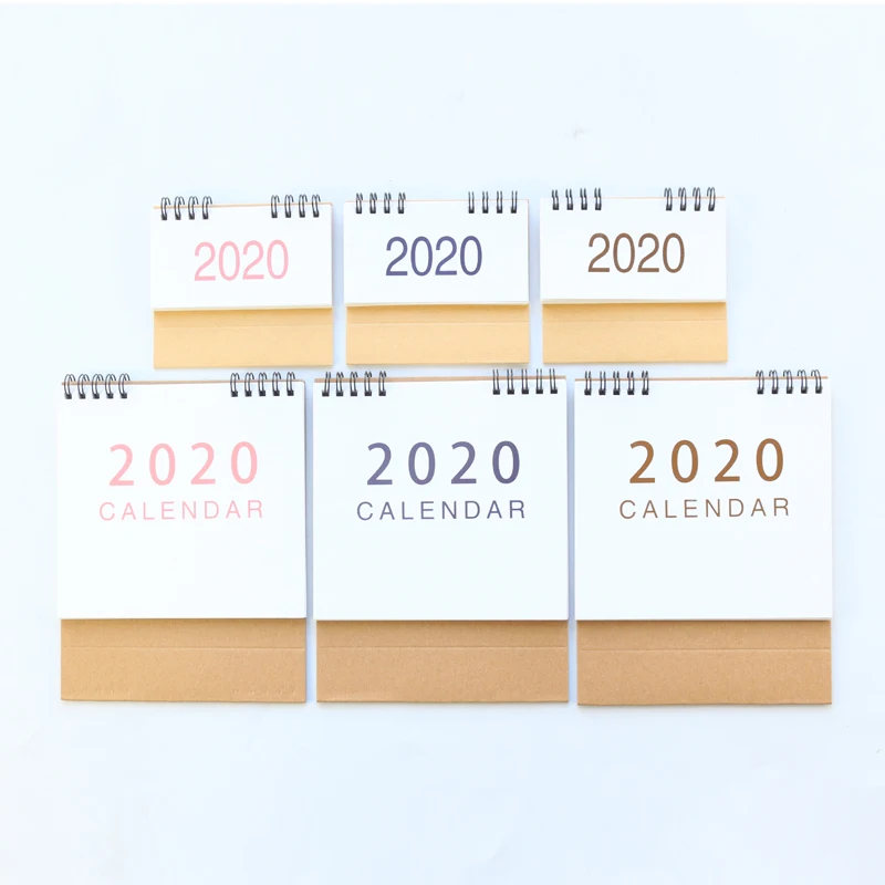 Domikee office school mini gold foil classic 2019 2020 Year desk calendar coil spiral desk agenda planner organizer stationery