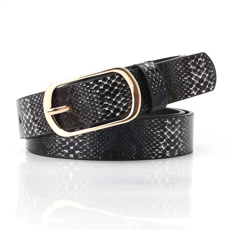 2021 Vintage Snake Leopard Print Belt for Women Black Fashion Waist Leather Belt for Lady Female Waistband Belts