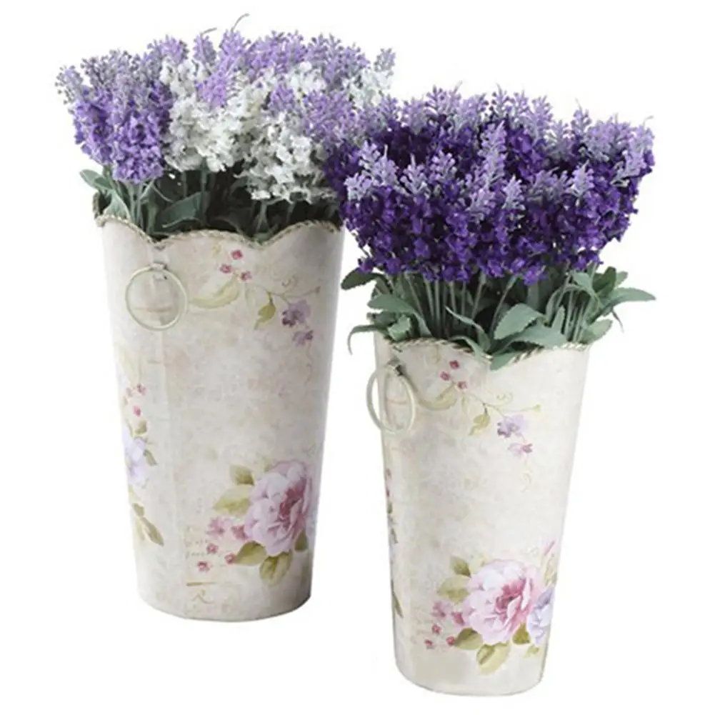 1 Bouquet purple Artificial Lavender Silk Flower Bouquet Wedding Home Party DIY Decor 10 Heads fake Flowers