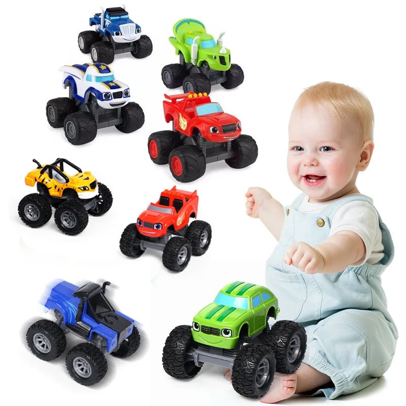 Monsters Machines Alloy Car Toys Russian Classic Blaze Model Vehicles Truck Racer Cartoon Figure Game for Kids Birthday Gifts