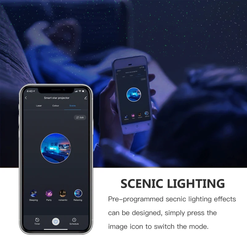 Smart Starry Sky Projector Night Light Wifi Galaxy Star Lamp LED Laser Water Wave App Wireless Control for Alexa Google Home