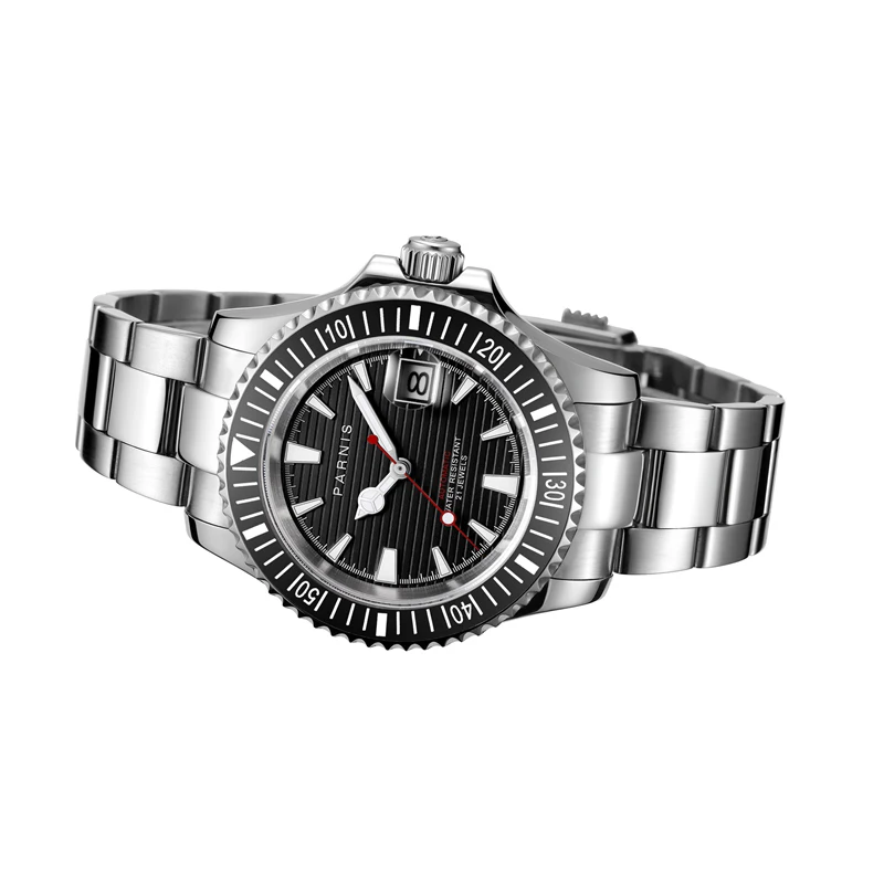 PARNIS Мужские автоматические часы 46 мм Механические наручные часы 10 атм Водонепроницаемые светящиеся сапфировое зеркало Miyota 8215