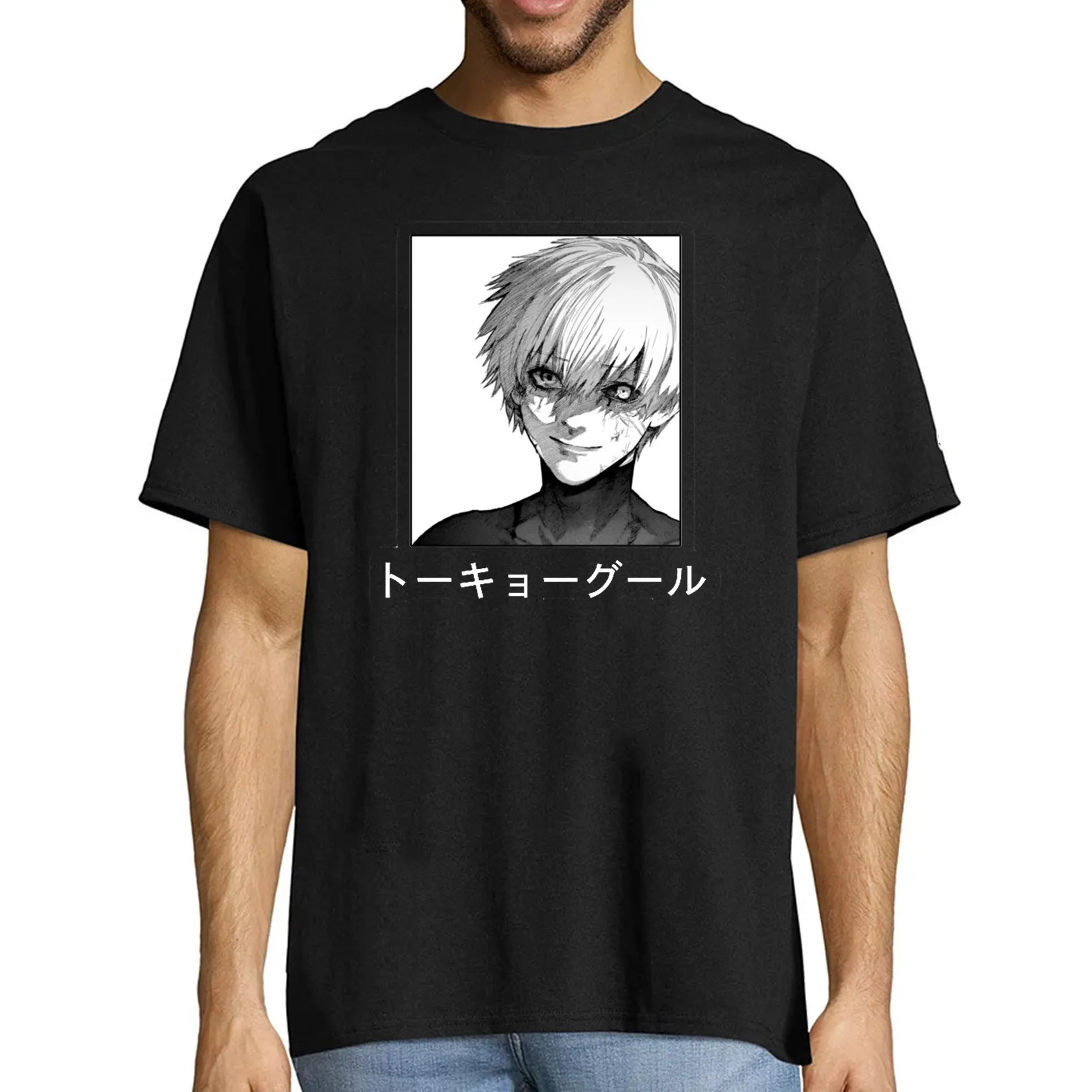 Men\'s Anime Tokyo Ghoul Classic Cotton T-shirt 2022 Manga Oversized Black Top Tee Unisex Hip Hop Swag Clothes,Drop Ship