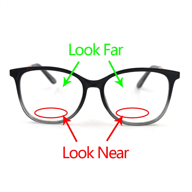 

New Women Bifocals Reading Glasses Magnifier Double Focals Look Near Far Presbyopic Eyeglasses For Elder