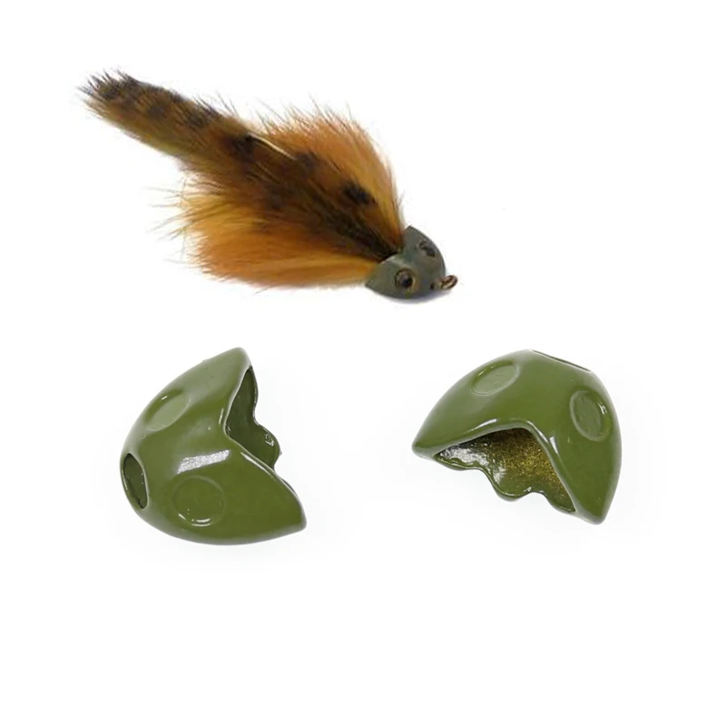 10PCS Fly Tying Fish Head Fish Mask Streamer Tying Size S L Sculpin Helmet Streamer Fish Skull
