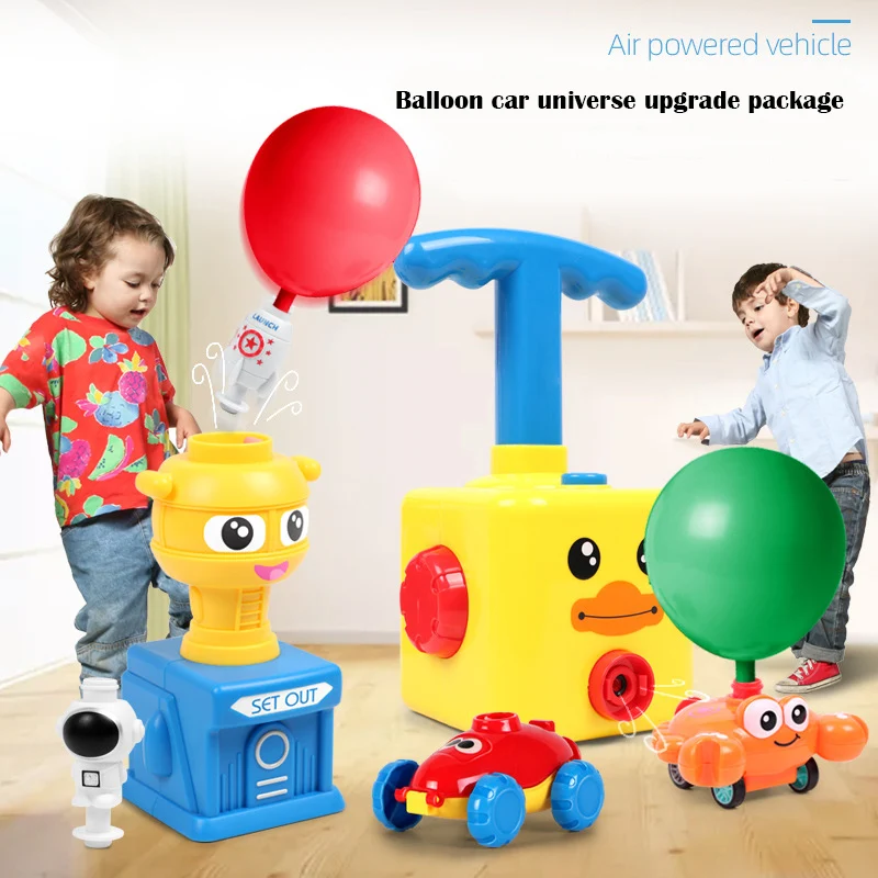 NEW Power Balloon Launch Tower Toy Puzzle Fun Education Inertia Air Power Balloon Car Science Experimen Toy for Children Gift