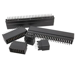 5 Stuks Rand Kaart Connector Slot 2.54mm Toonhoogte 2x3 P/4/5/6/7/8/10/11/12/13/15/18/20/30/36/49 Pin PCB Socket Door Gaten