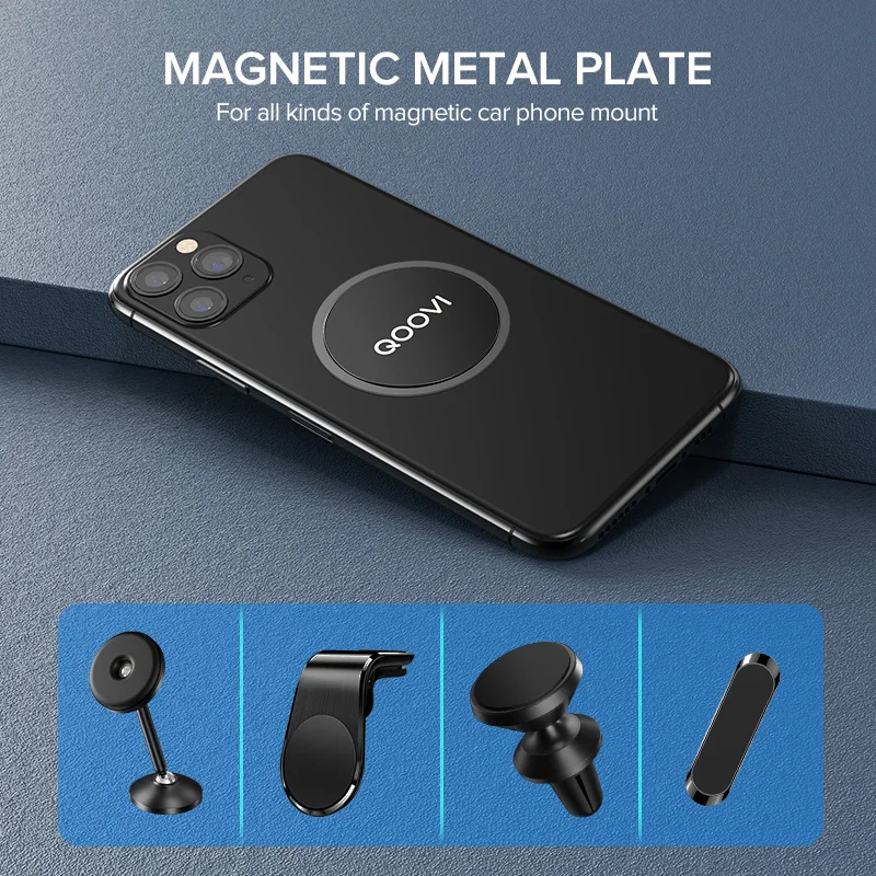 6pcs/1pc/lot Magnetic Metal Plate For Car Phone Holder Universal Iron Sheet Disk Sticker Mount Mobile Cellphone Magnet Stand