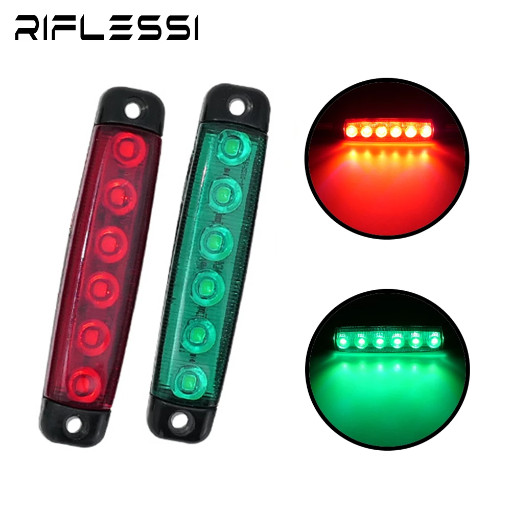 1 x Set Red Green LED Lights For Boat 12V 24V Navigation Light Marine Sailing Signal Lamp Yacht Accessories Waterproof