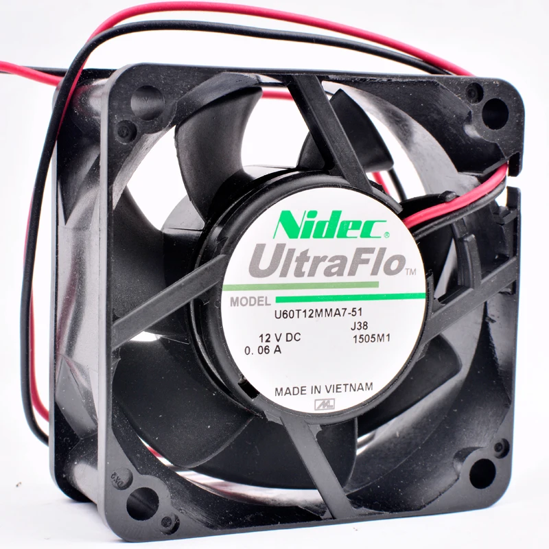 U60T12MMA7-51 60mm fan 6cm 6025 60x60cx25mm DC12V 0.06A quiet cooling fan for power supply