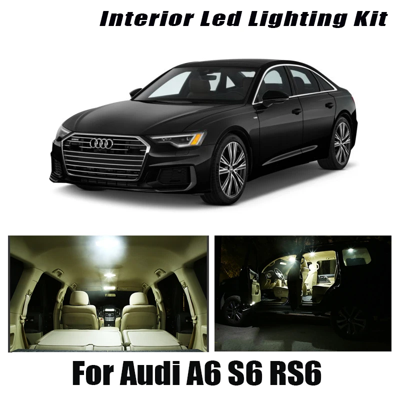 For Audi A6 S6 RS6 C5 C6 C7 4B 4F 4G Quattro Sedan Avant LED Interior Lights Map Dome Trunk Lamp Kit Canbus No Error Bulb