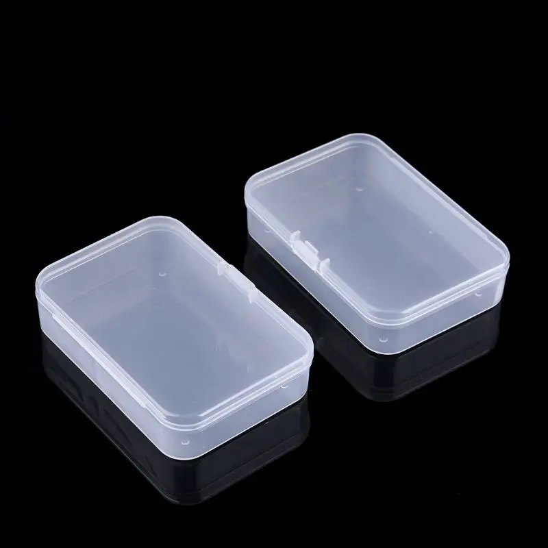 2Pcs พลาสติกใสพร้อมฝาปิดคอลเลกชันคอนเทนเนอร์กล่องเครื่องมือกระเป๋า Drop Ship