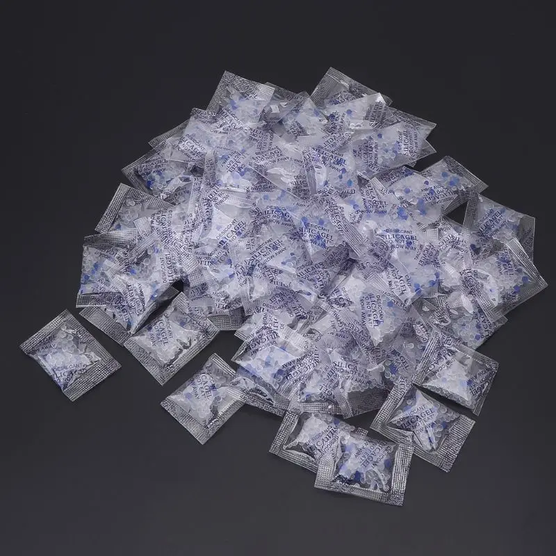 100 Packs 1g Silica Gel Desiccant Moisture Absorber Dehumidifier Drypack Non Toxic G32A