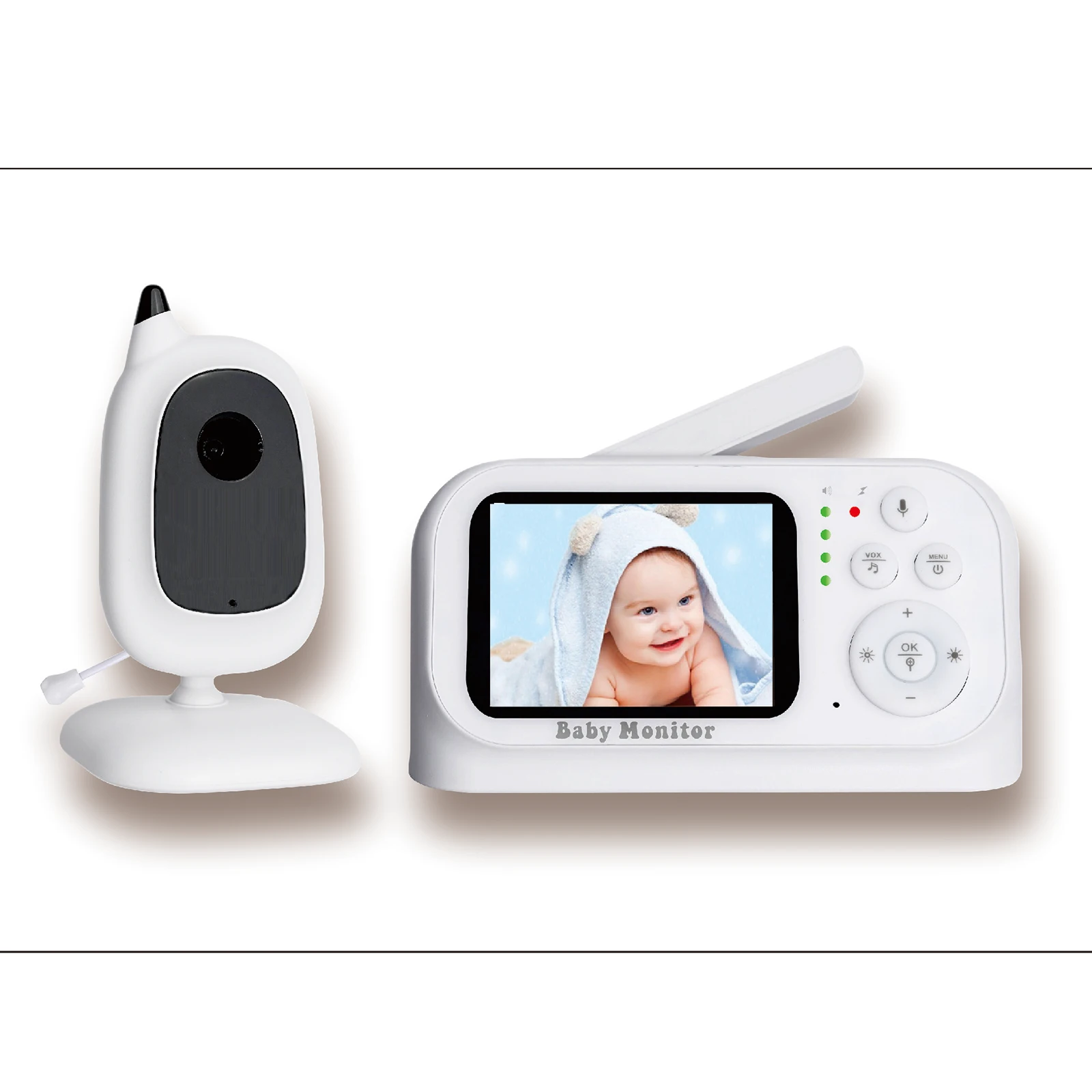 Wireless Video Baby Monitor with Digital Camera, 3.2 Inch Screen Night Vision Temperature Monitoring & 2 Way Talkback System