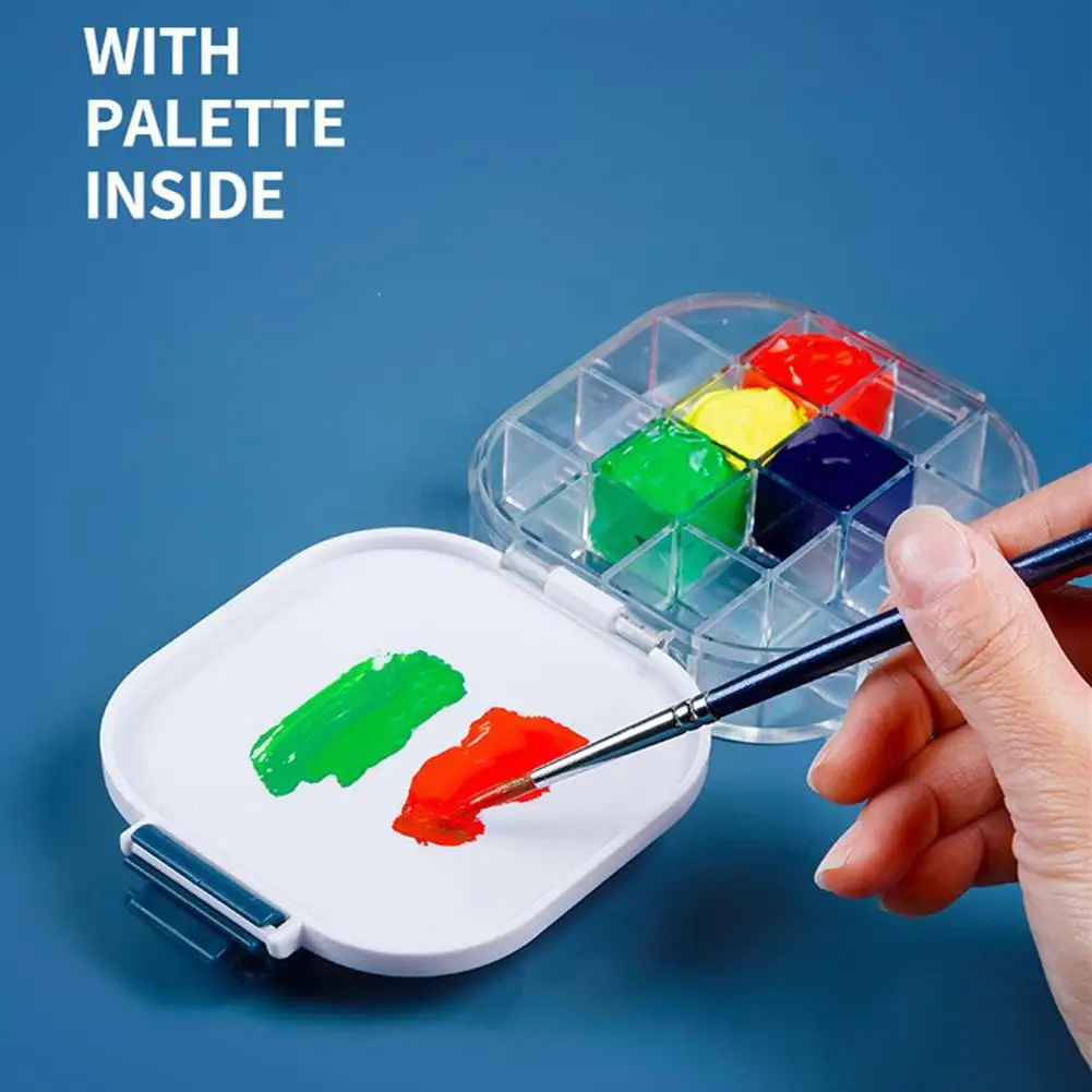 16Grids Watercolor Palette Folding Moisturizing Tray Paint brush Washer Folding Bucket for Watercolor Oil Painting Art Supplies
