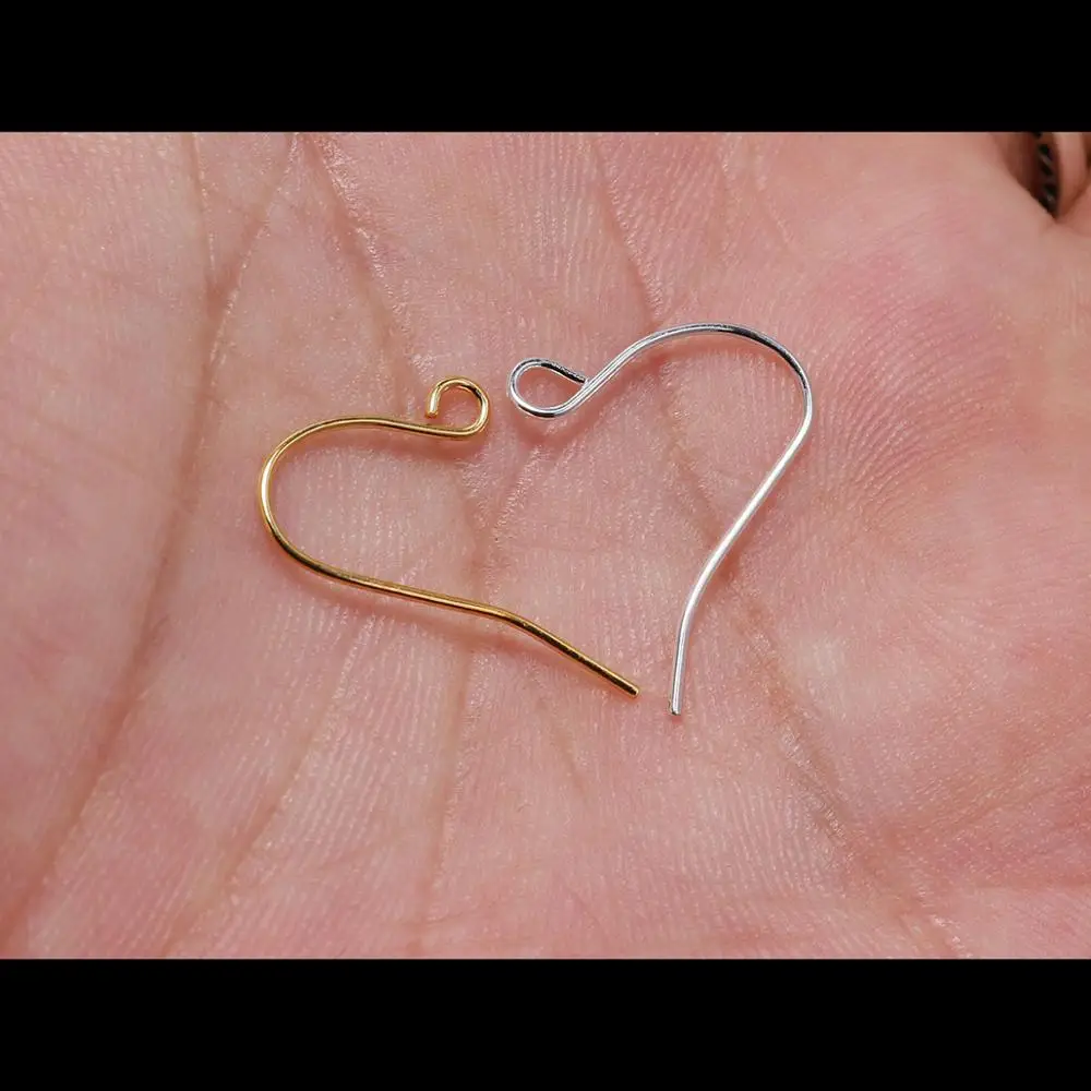 100pcs/lot 21*12mm  Gold Bronze Earring Hooks Findings Ear Hook Earrings Clasps For Jewelry Making DIY Earwire Supplies