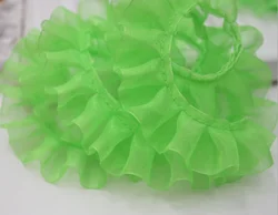 40Yards 2.5cm Chiffon Ruffled Lace Trim Pleated Ribbon DIY Accessory Hemline For Doll Dress