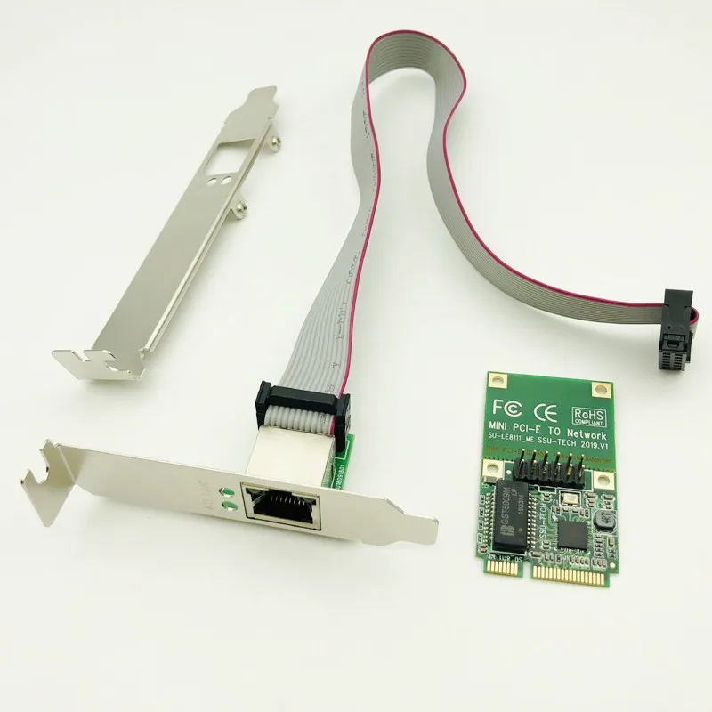 H1111Z Schede di Rete Mini PCI-E Scheda di Rete 1000Mbps Gigabit Ethernet 10/100/1000M NIC RJ45 LAN adattatore di rete per il Computer portatile Del PC