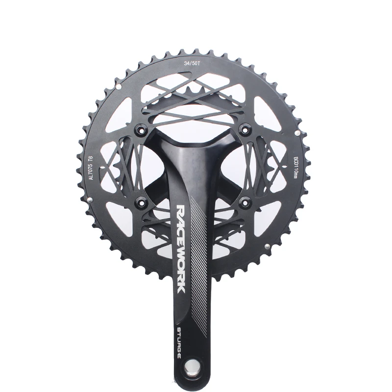 

110BCD Bike Crankset 22s Road Bike Hollow Double Sprockets 170mm 53-39T 50-34T Double Chainring Racing Bicycle Cranks Parts