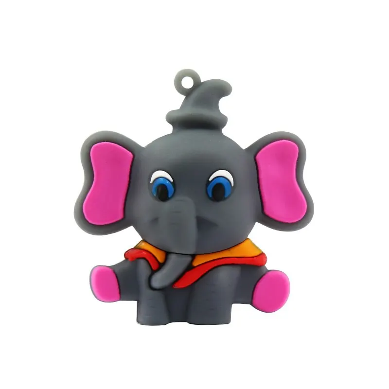 Real Capacity USB Flash Drive 4GB/8GB/16GB/32GB/64GB Memory Stick Cartoon Elephant flash Disk Pen Drive Hot sale