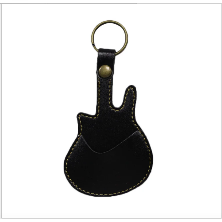 

Creative patch guitar patch small leather case leather guitar shape keychain pendant