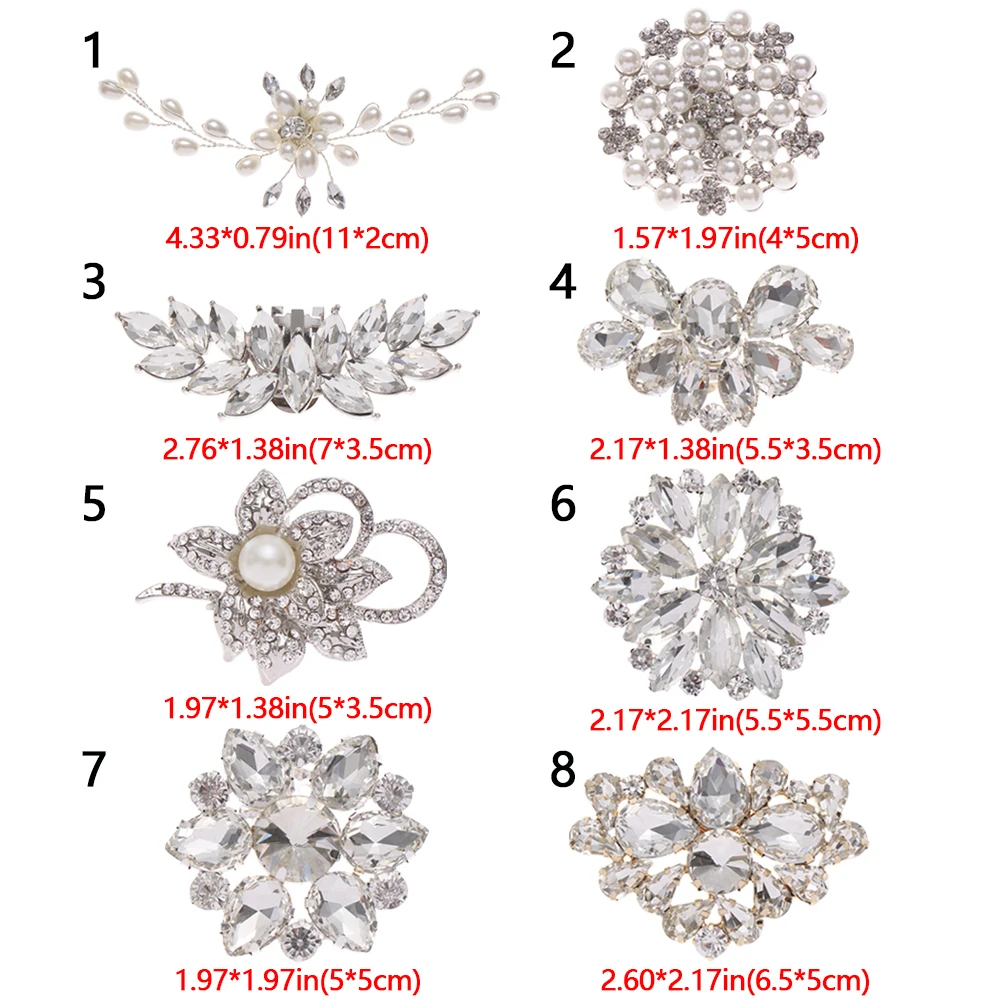 1Pcs เงาตกแต่งคลิปสำหรับ DIY รองเท้าสุภาพสตรีรองเท้า Heel Charm หัวเข็มขัดผู้หญิงเจ้าสาวรองเท้าตกแต่ง Rhinestone