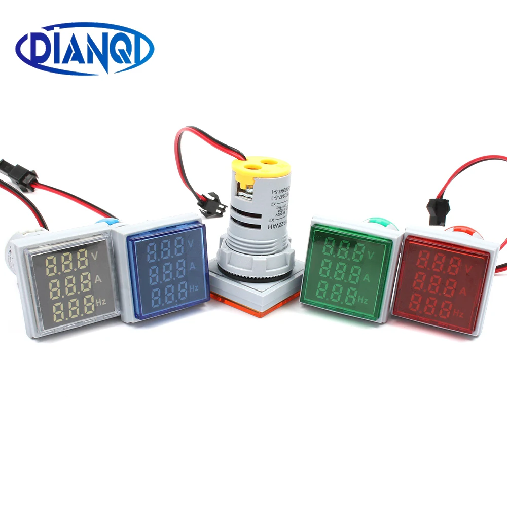 

10Pcs minimum Digital LED Voltage+Current+Frequency meter AC 60-500V 100A 20-75Hz colorful Indicat Digital 3in1