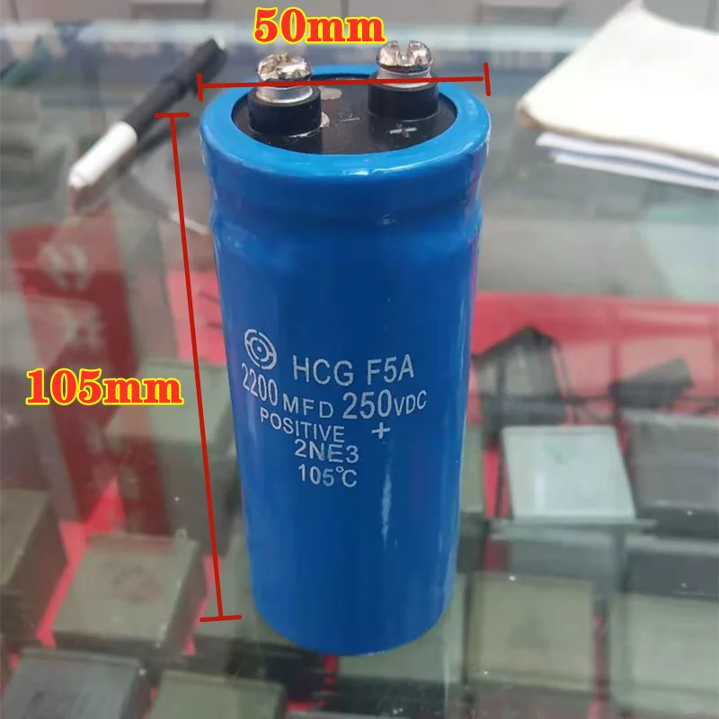 

CD13 250VDC 2200MFD/UF aluminum electrolytic capacitor 50MM*105MM