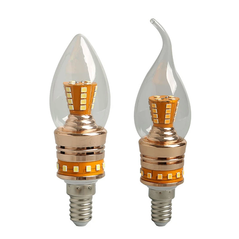 UP And Down Light-Emitting LED Bulb E14 LED Lamp 10W 12W LED Candle Light 220V Glass Chandelier Lamp Warm/Cold White Candle Bulb