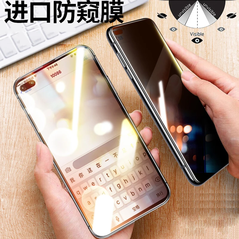 2Pcs Anti Spy Peeping Privacy Screen Protector For OPPO Realme 3 5 6 X Lite X2 XT X50 Pro Q Z Full Cover 9H Tempered Glass Film
