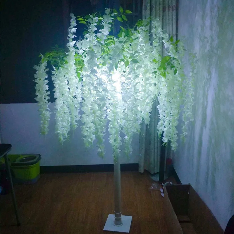 

Beautiful White Theme Wedding Decoration Centerpieces Luminous Wisteria Tree 160CM Height Party Stage DIY Trees