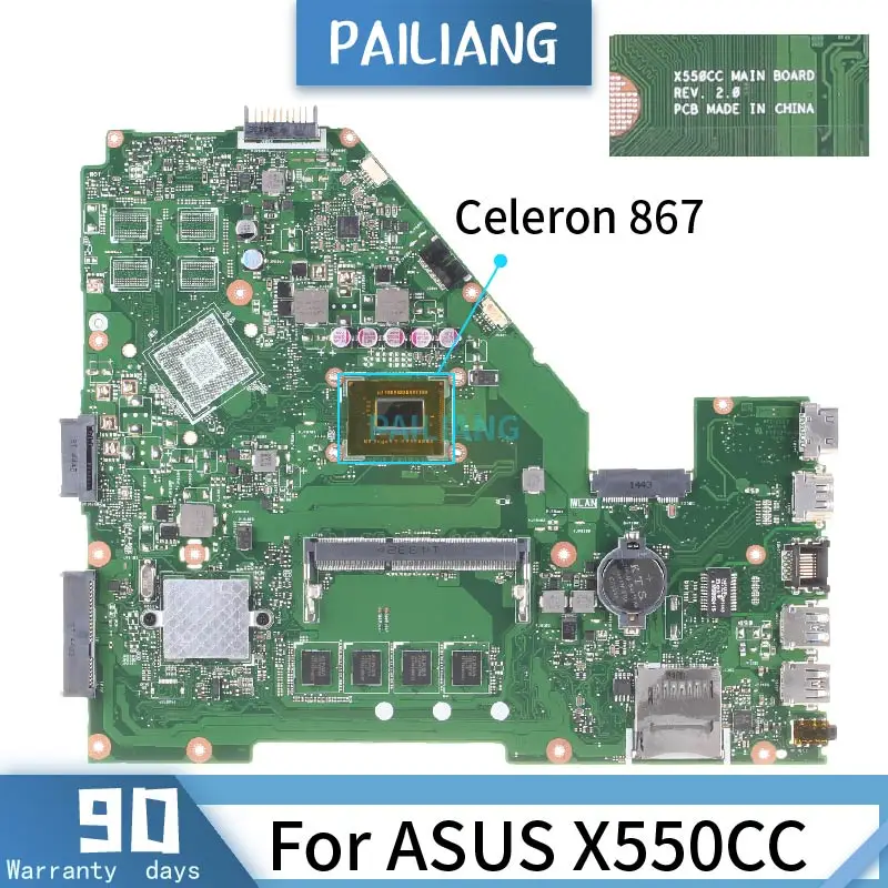 

REV:2.0 For ASUS X550CC SR0V3 Celeron 867 Mainboard Laptop motherboard DDR3 tested OK