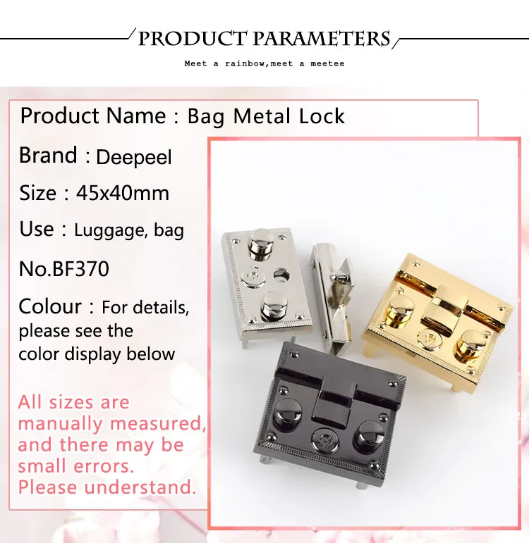 2/5Pcs Deepeel 40X45mm Metal Snap Lock Handbag Clasps Closure Buckle DIY Purse Twist Turn Locks Bags Replacement Accessories