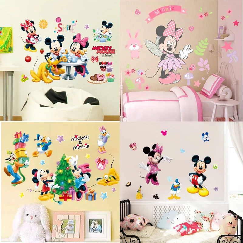 Cartoon Mickey Minnie Princess Height Measure wall stickers decals For kids  growth chart wall art poster mural  Door stickers