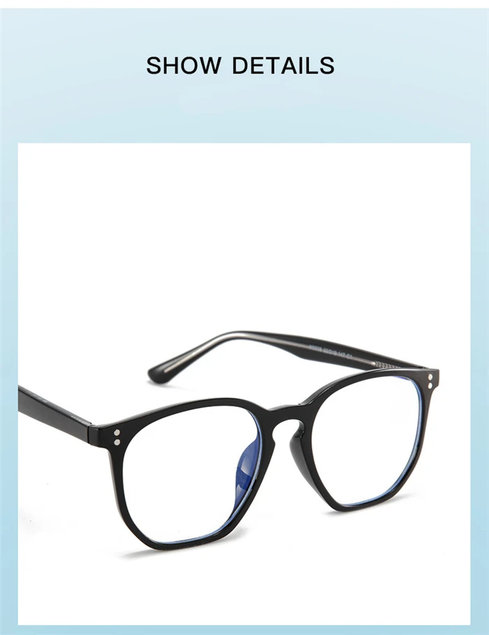 Polygon TR90 Anti-Blaulicht-Myopie-Brille, Retro-Reis-Nagelrahmen, schützende Augenbrille mit Sehstärke, 0–0,5–0,75 bis -6 – Detail 5