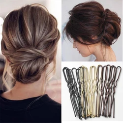6cm U Shaped Alloy Hairpins Waved Hair Clips Simple Metal Bobby Pins Barrettes Bridal Hairstyle Design Tools Hair Pins