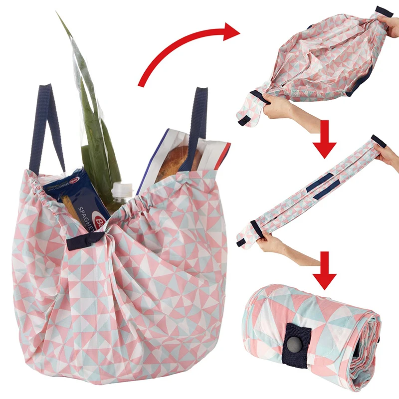 KOKOPEAS Reusable Grocery Bags Eco-Friendly Foldable Large Capacity Shopping Compact Bag Spat Washable Durable Handbags